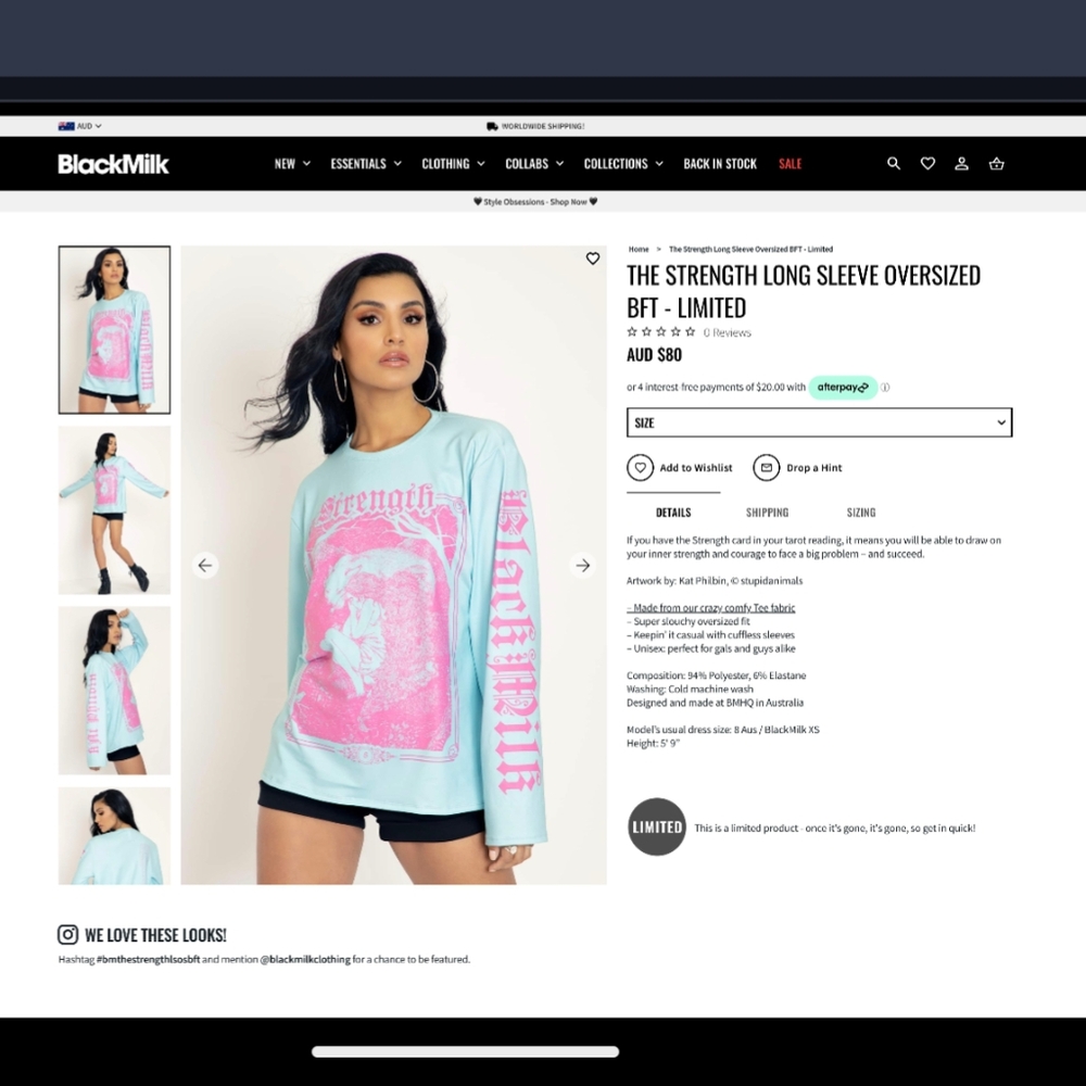 Strength Tarot Oversized BFT size L